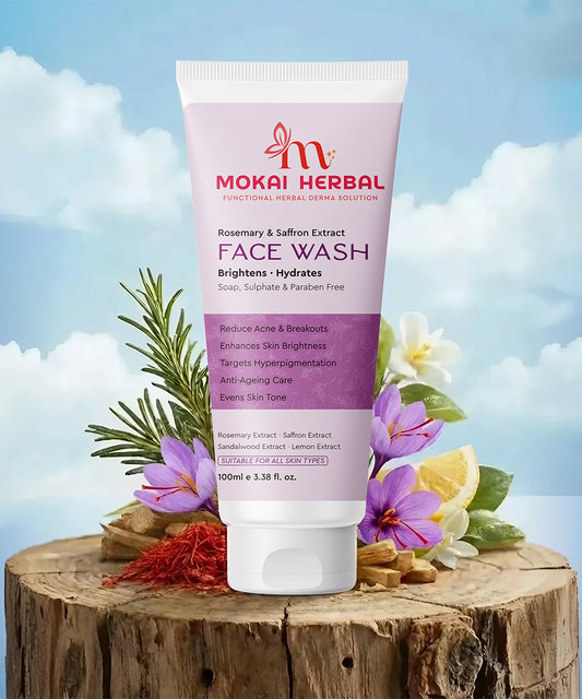 Mokai Herbal Saffron & Rosemary Face Wash