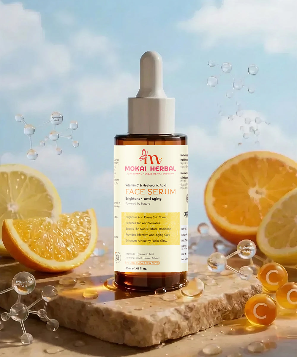 Mokai Herbal Natural Vitamin C & Hyaluronic Acid Face Serum